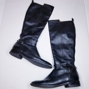 Balenciaga | Leather Knee High Riding Boots size 39 , Black‎